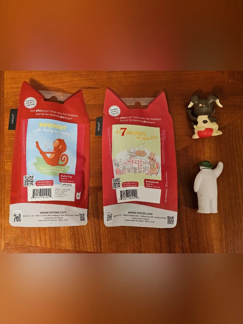 Lot of 4 Tonies Figures - Marty Monkey, 7 Healthy Habits, Snowman, Kids Songs